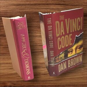 Dan Brown 2 Book Lot Da Vinci Code Angels & Demons Hardcover Robert Langdon